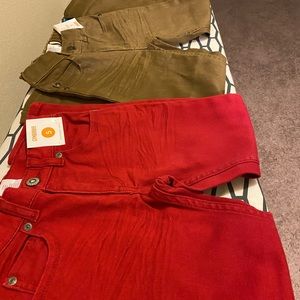 Size 5 skinny jeans for boys. Red, blue, brown